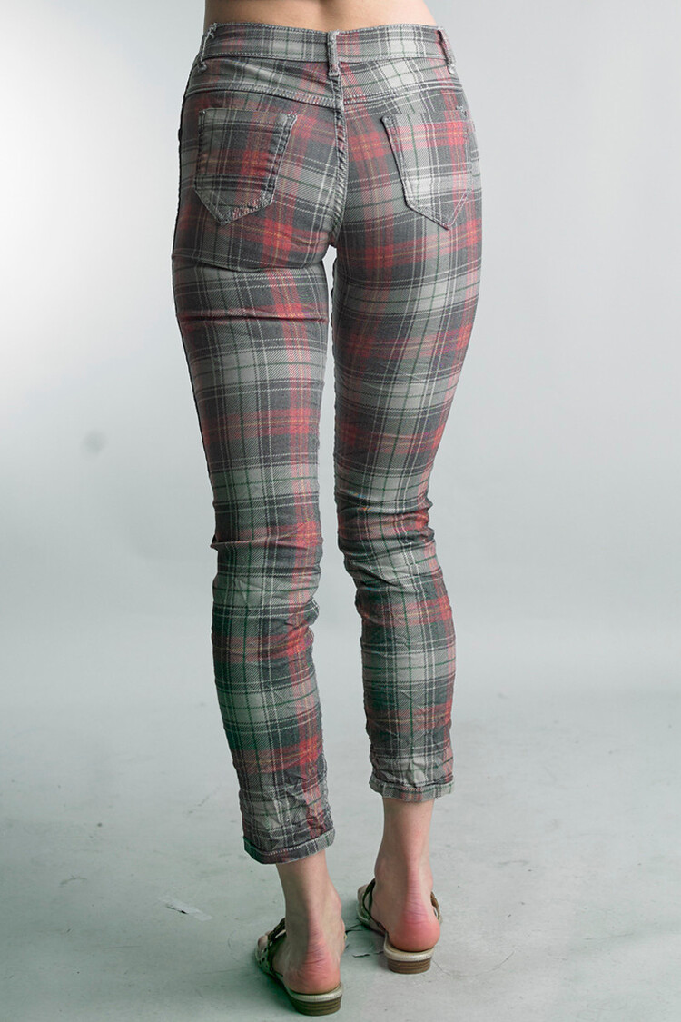 Tempo Paris Plaid Reversible Pants (Gray)