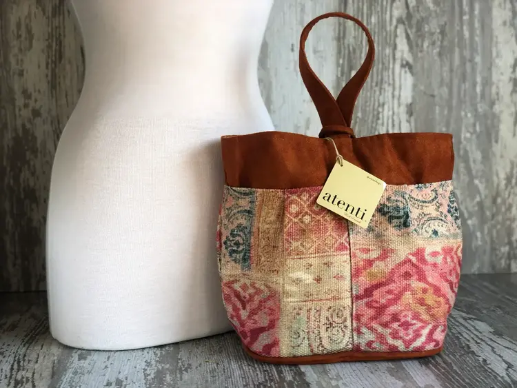 Atenti Linen Patch Tall Caddy