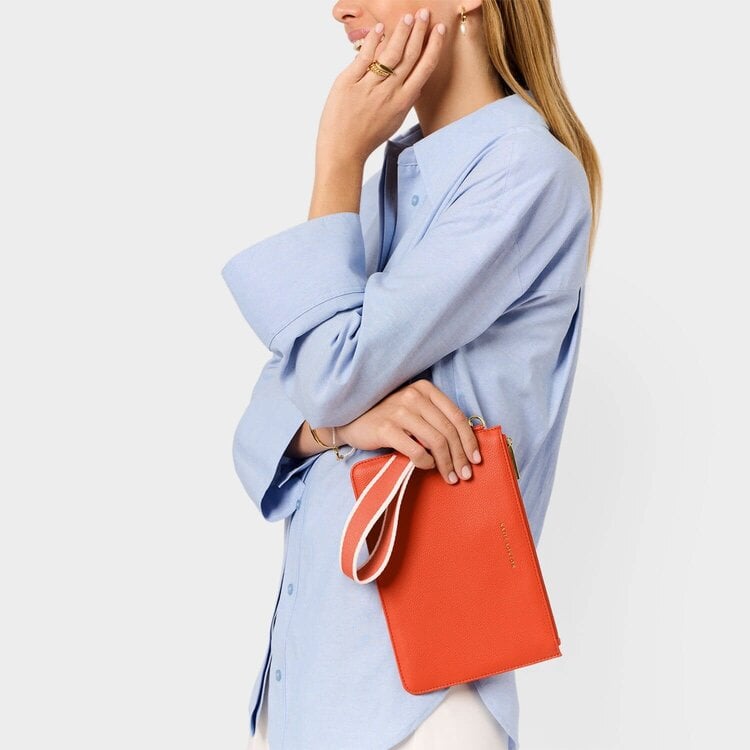 Katie Loxton Hallie Wristlet Pouch (Deep Orange)
