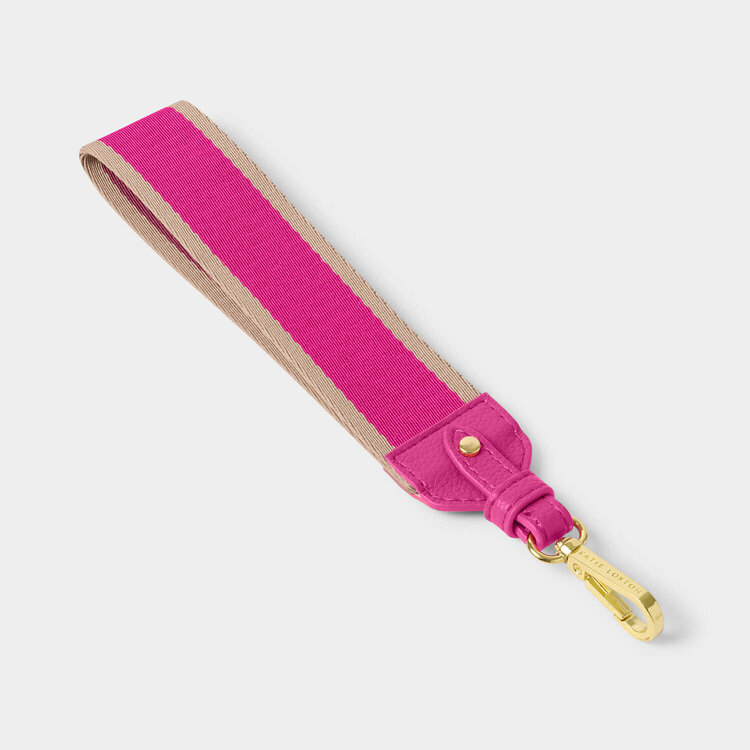 Katie Loxton Canvas Wristlet Strap (Magenta Stripe)
