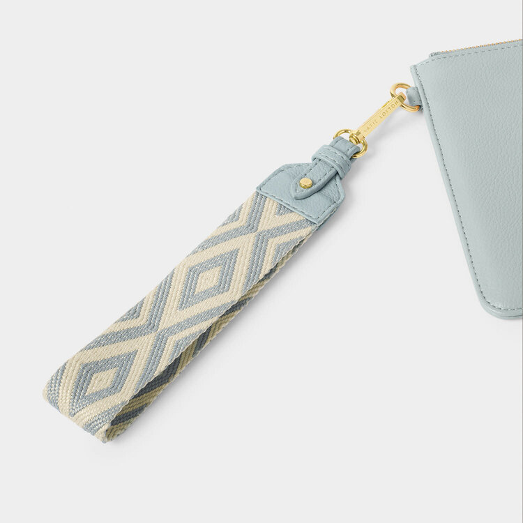 Katie Loxton Canvas Wristlet Strap (Duck Egg Chevron)