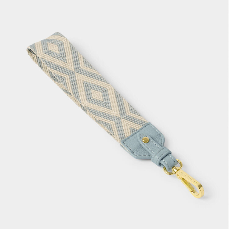 Katie Loxton Canvas Wristlet Strap (Duck Egg Chevron)