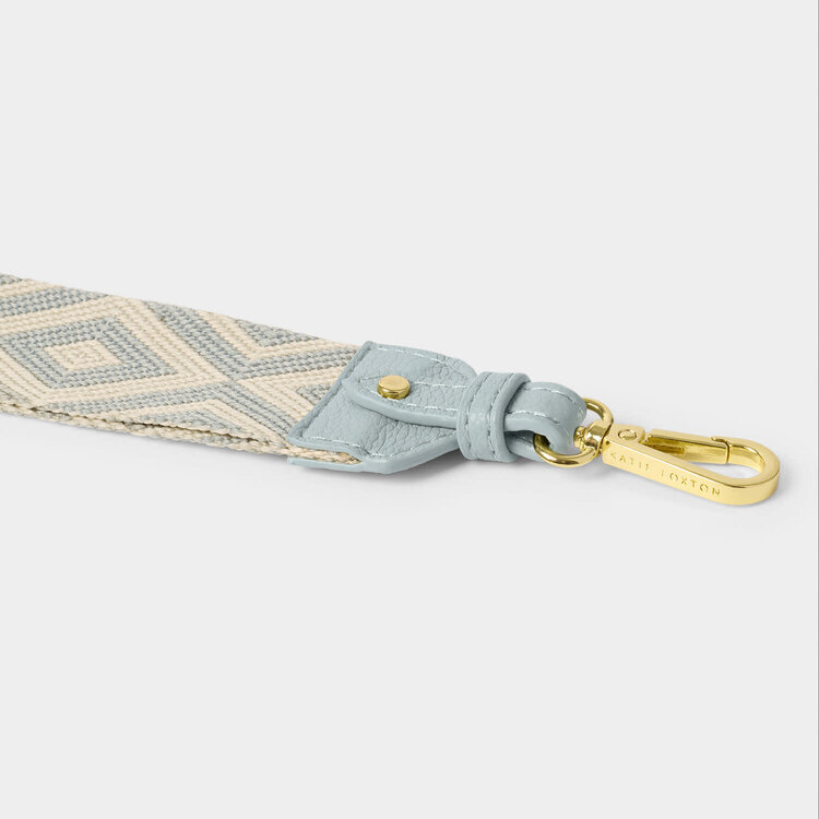 Katie Loxton Canvas Wristlet Strap (Duck Egg Chevron)