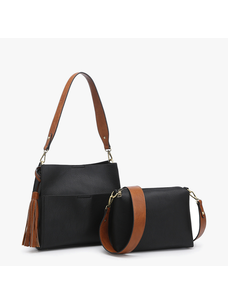 Jen & Co. Lyla Bucket Bag (Black/Brown)
