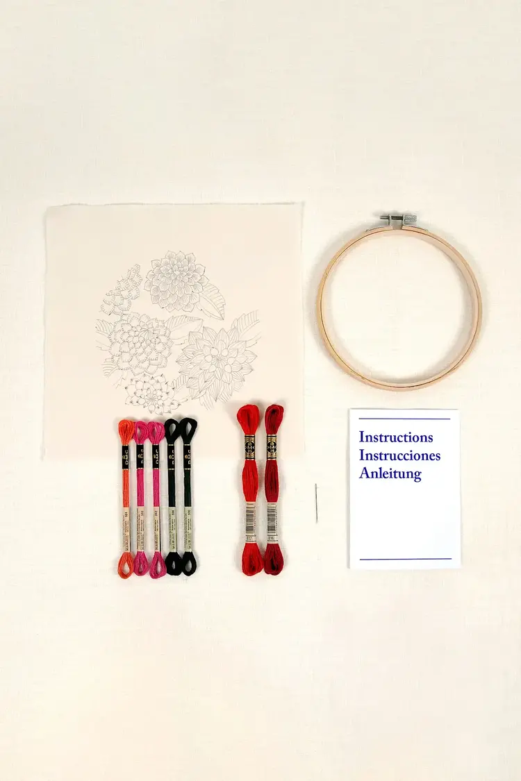 DMC Dahlias Embroidery Kit