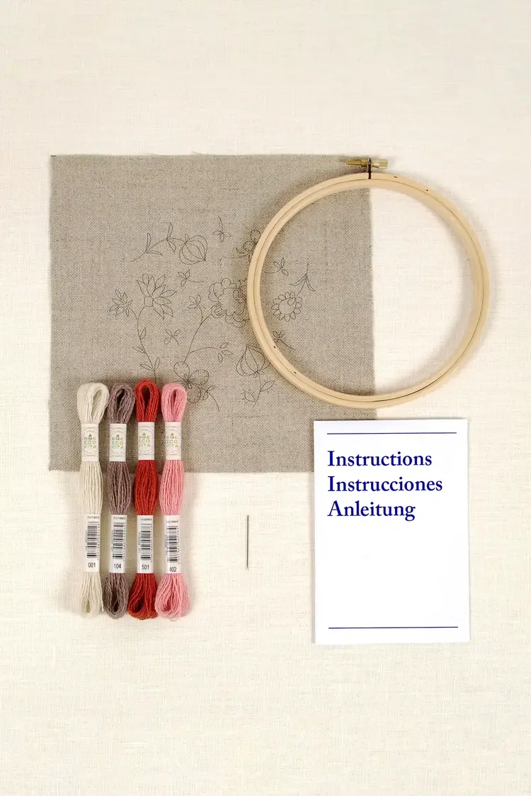 DMC Indian Flowers Embroidery Kit