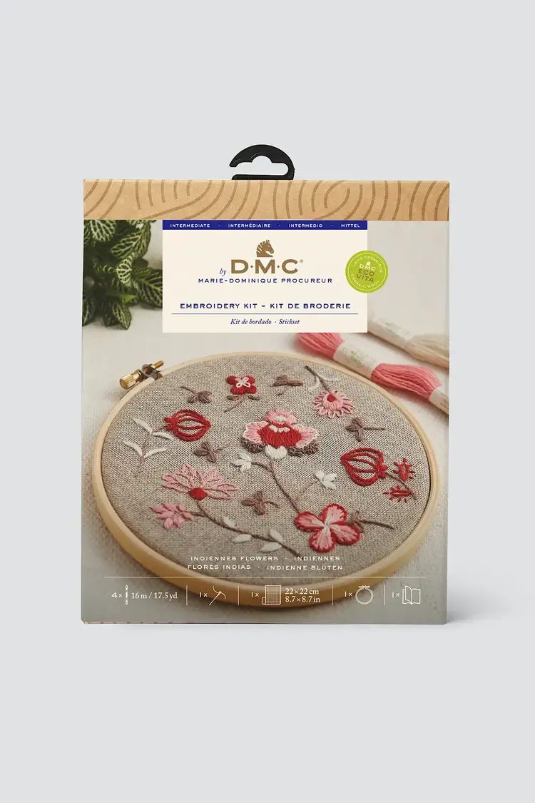 DMC Indian Flowers Embroidery Kit