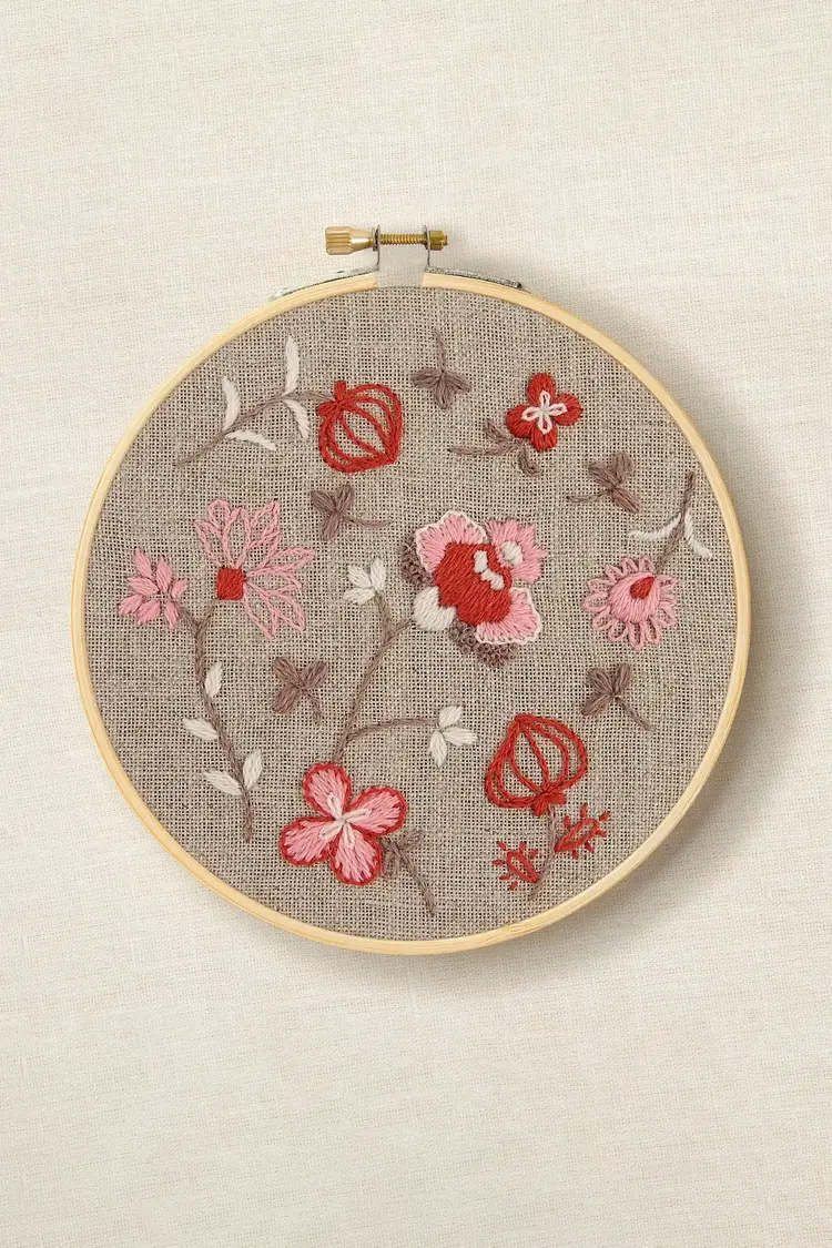 DMC Indian Flowers Embroidery Kit