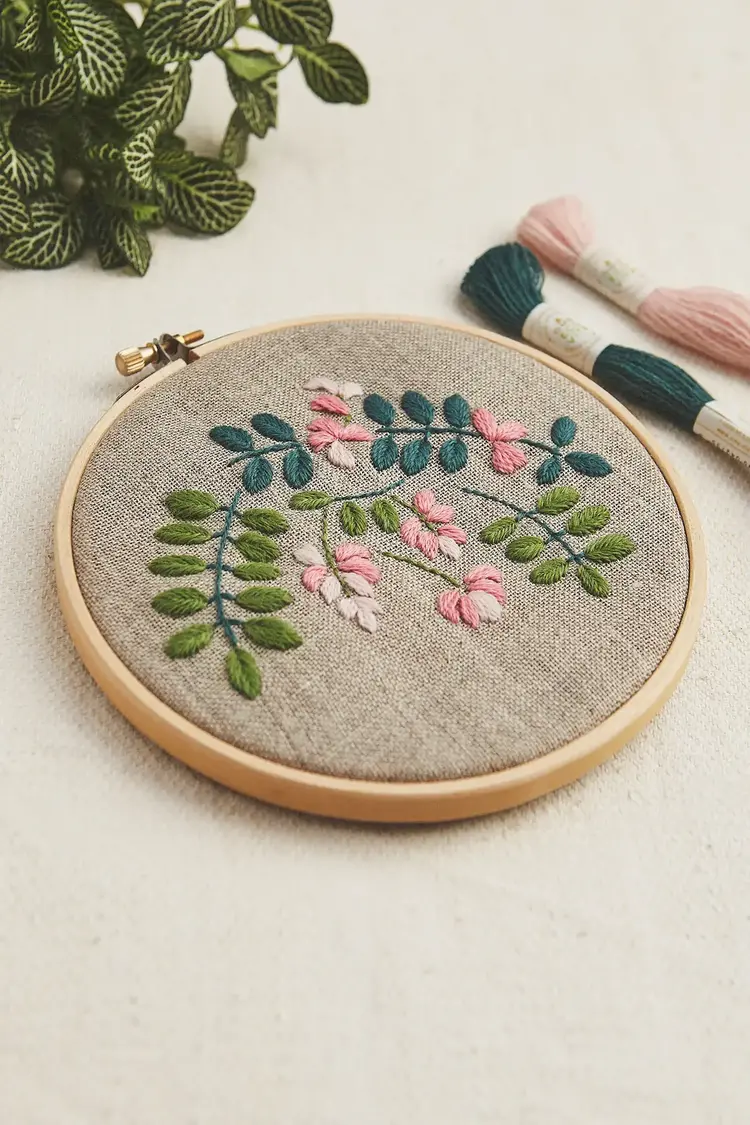 DMC Indigo Flowers Embroidery Kit