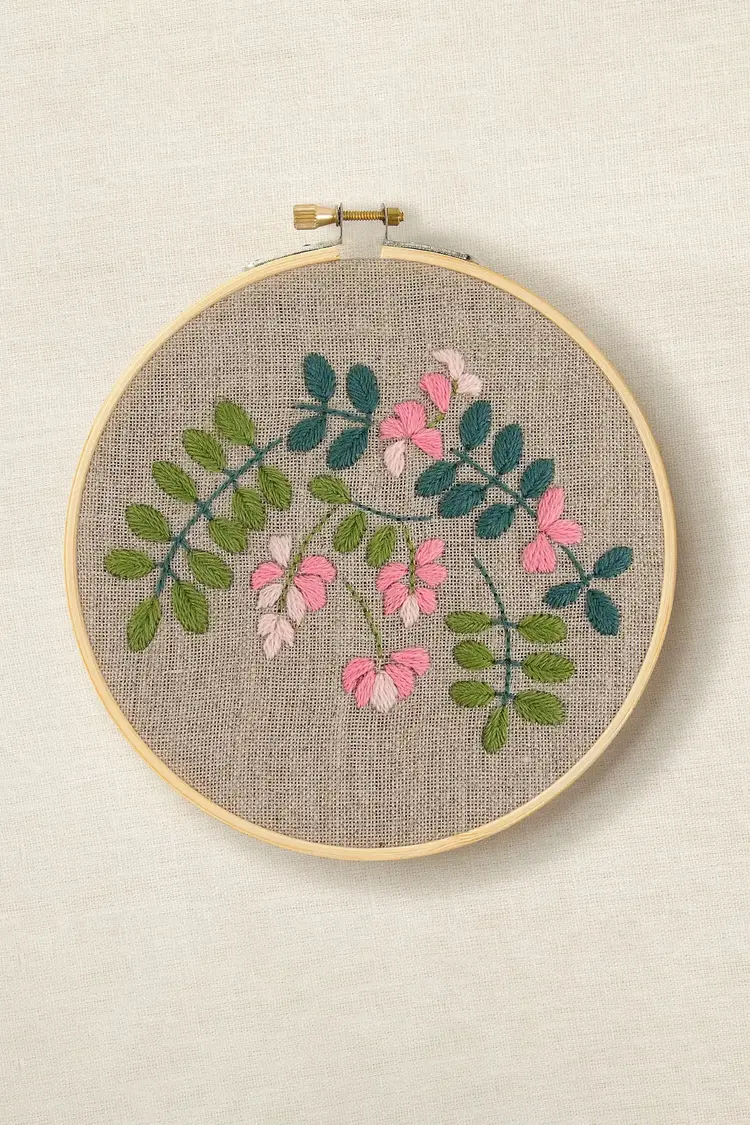 DMC Indigo Flowers Embroidery Kit
