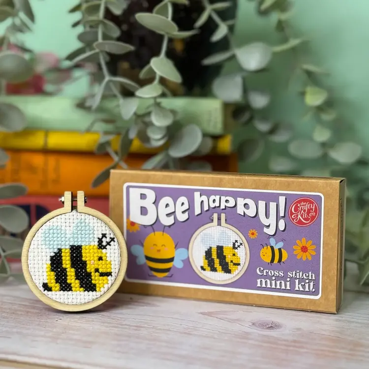 The Crafty Kit Company 'Bee Happy!' Mini Matchbox Cross Stitch Kit