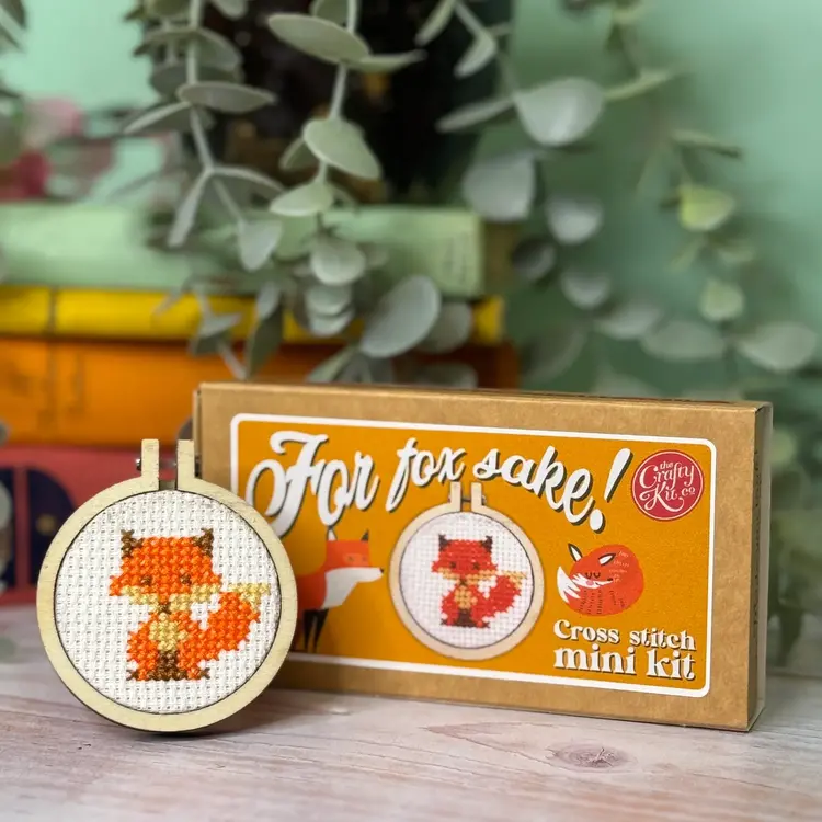 The Crafty Kit Company 'For Fox Sake!' Mini Matchbox Cross Stitch Kit