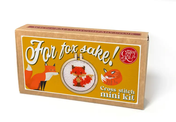 The Crafty Kit Company 'For Fox Sake!' Mini Matchbox Cross Stitch Kit