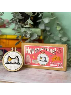 The Crafty Kit Company 'How Are You Feline?' Mini Matchbox Cross Stitch Kit