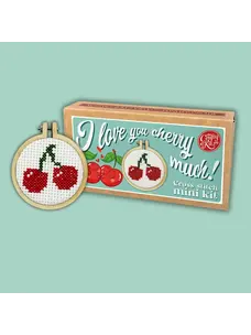 The Crafty Kit Company 'I Love You Cherry Much' Mini Matchbox Cross Stitch Kit