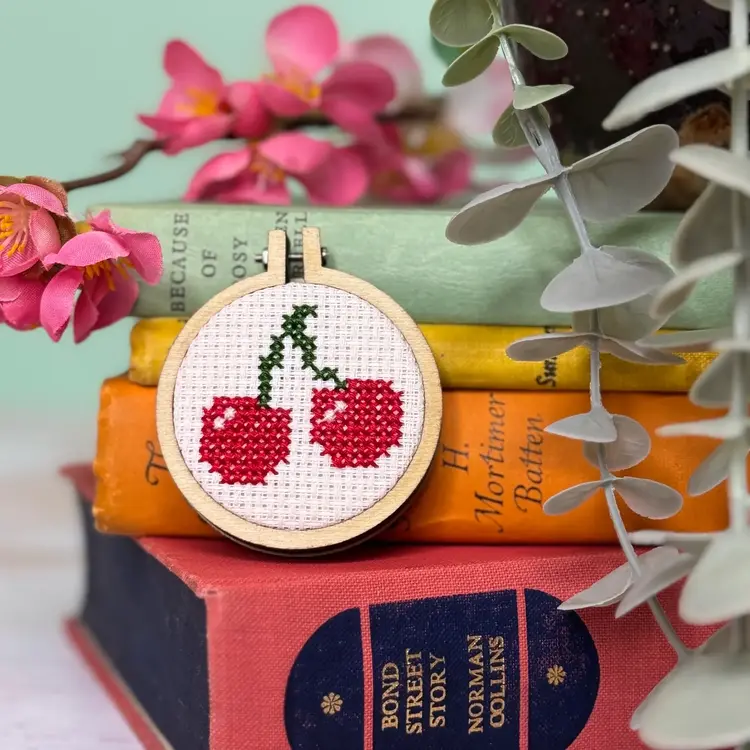 The Crafty Kit Company 'I Love You Cherry Much' Mini Matchbox Cross Stitch Kit