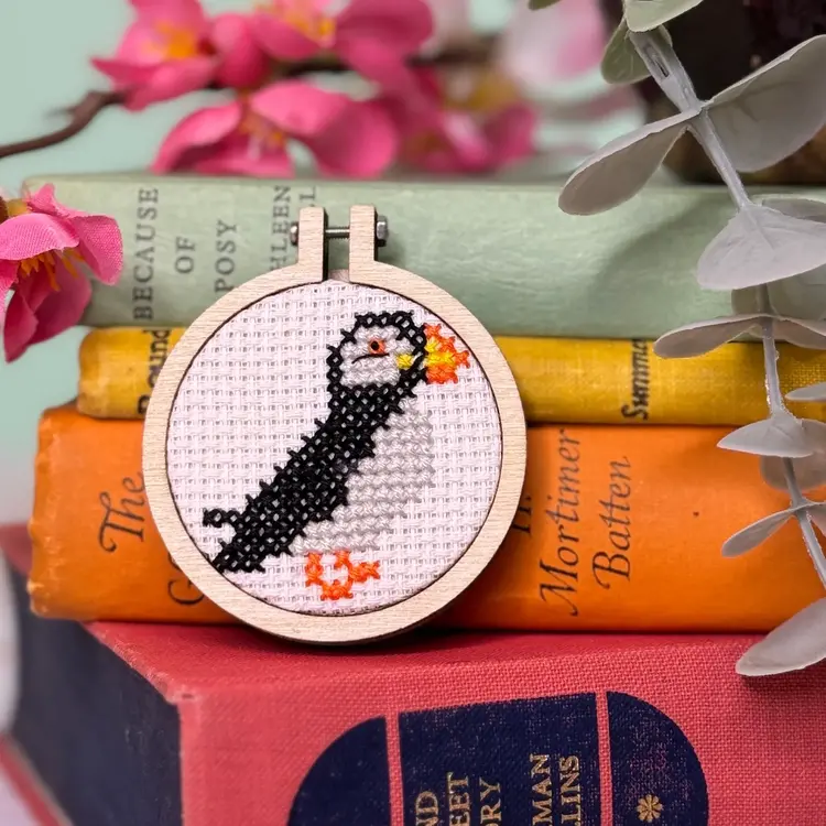 The Crafty Kit Company 'I Puffin Love You' Mini Matchbox Cross Stitch Kit