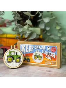 The Crafty Kit Company 'Keep Calm and Plough On!' Mini Matchbox Cross Stitch Kit