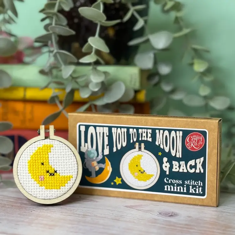 The Crafty Kit Company 'Love You to the Moon and Back' Mini Matchbox Cross Stitch Kit