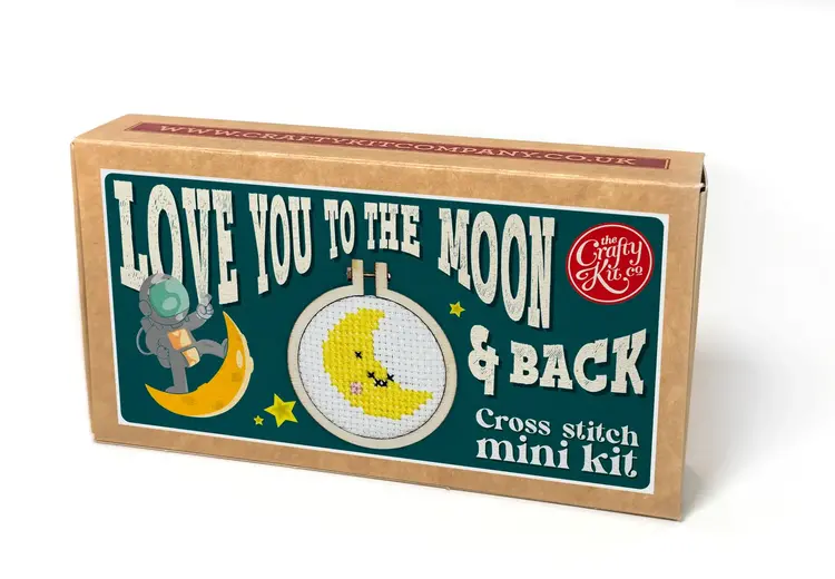 The Crafty Kit Company 'Love You to the Moon and Back' Mini Matchbox Cross Stitch Kit