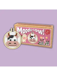 The Crafty Kit Company 'Moody Cow' Mini Matchbox Cross Stitch Kit