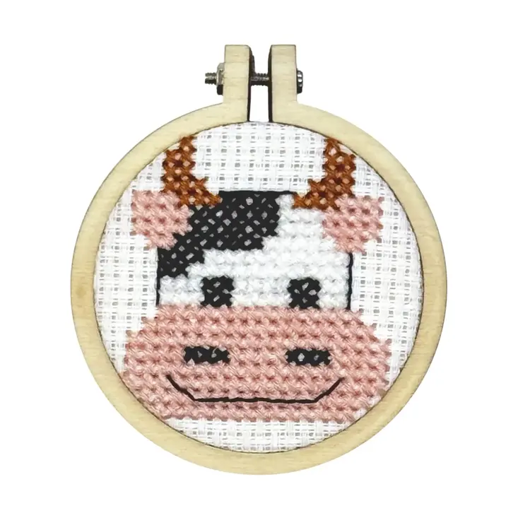 The Crafty Kit Company 'Moody Cow' Mini Matchbox Cross Stitch Kit