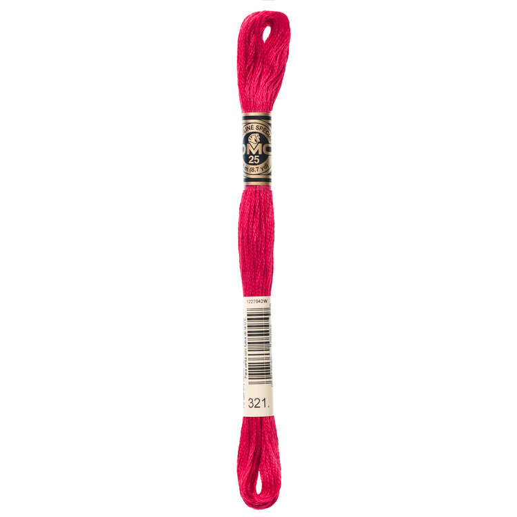 DMC Embroidery Floss 321 (Metallic Carmine Red)