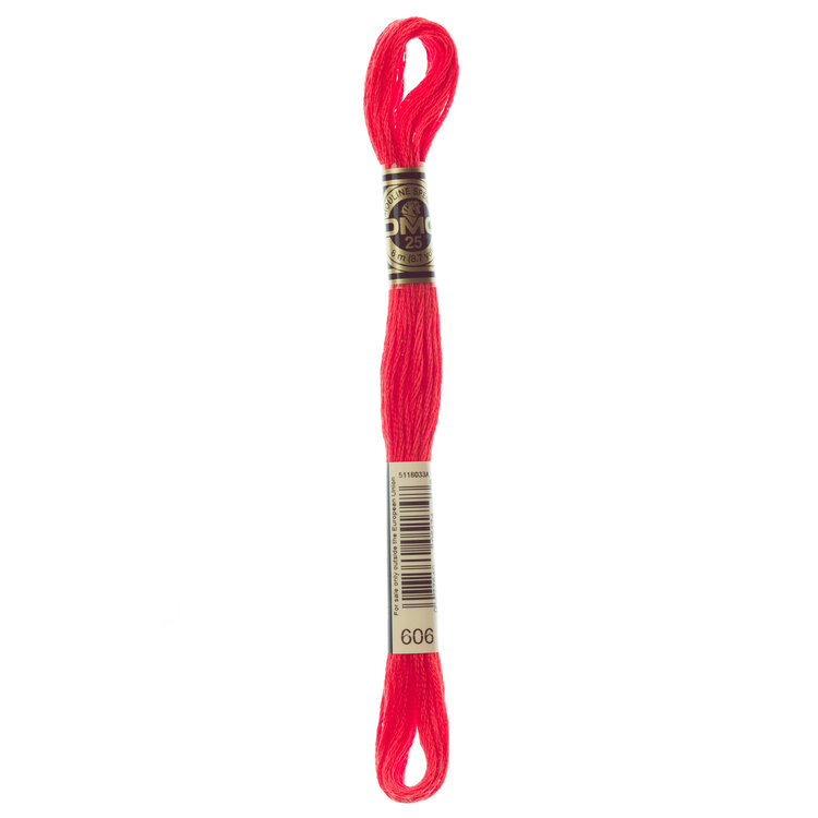 DMC Embroidery Floss 606 (Bright Red)