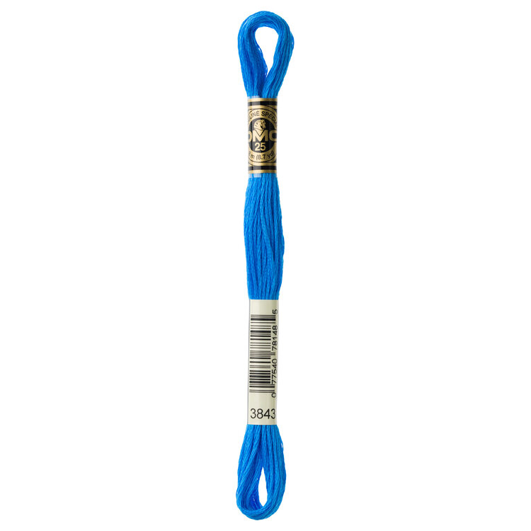 DMC Embroidery Floss 3843 (Metallic Pool Blue)