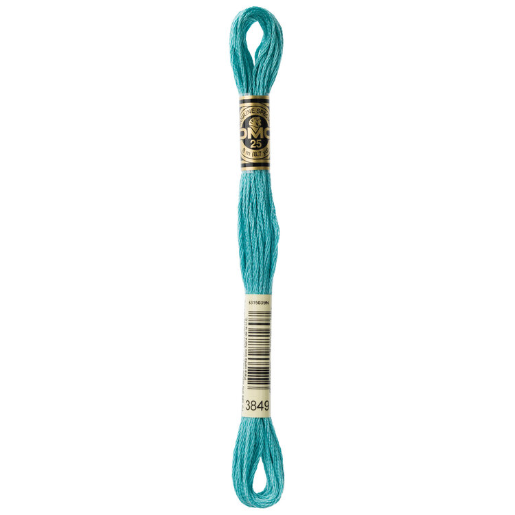 DMC Embroidery Floss 3849 (Metallic Turquoise Green)