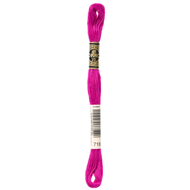 DMC Embroidery Floss 718 (Metallic Rose Magenta)