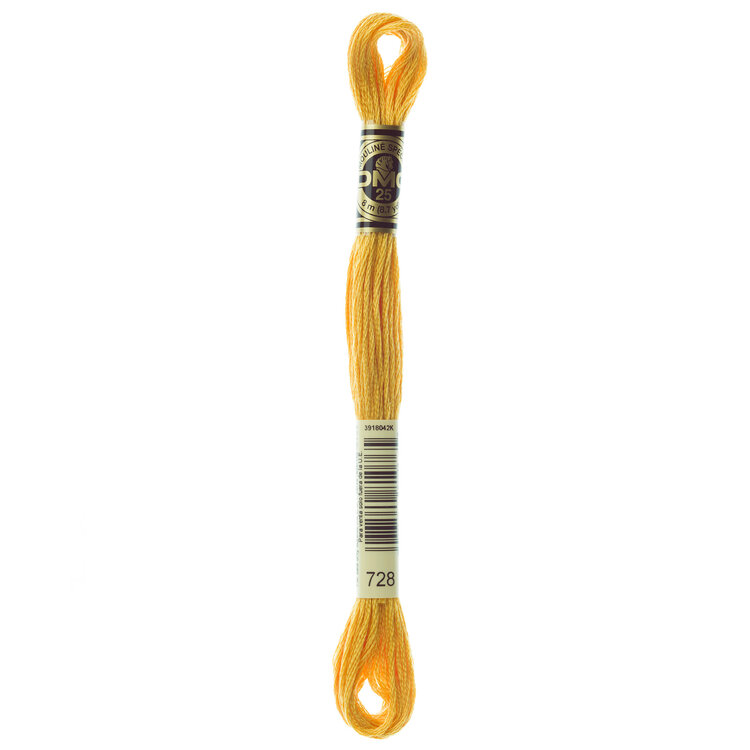 DMC Embroidery Floss 728 (Mustard)