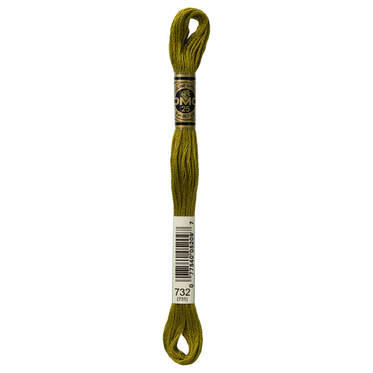 DMC Embroidery Floss 732 (Light Bronzed Green)