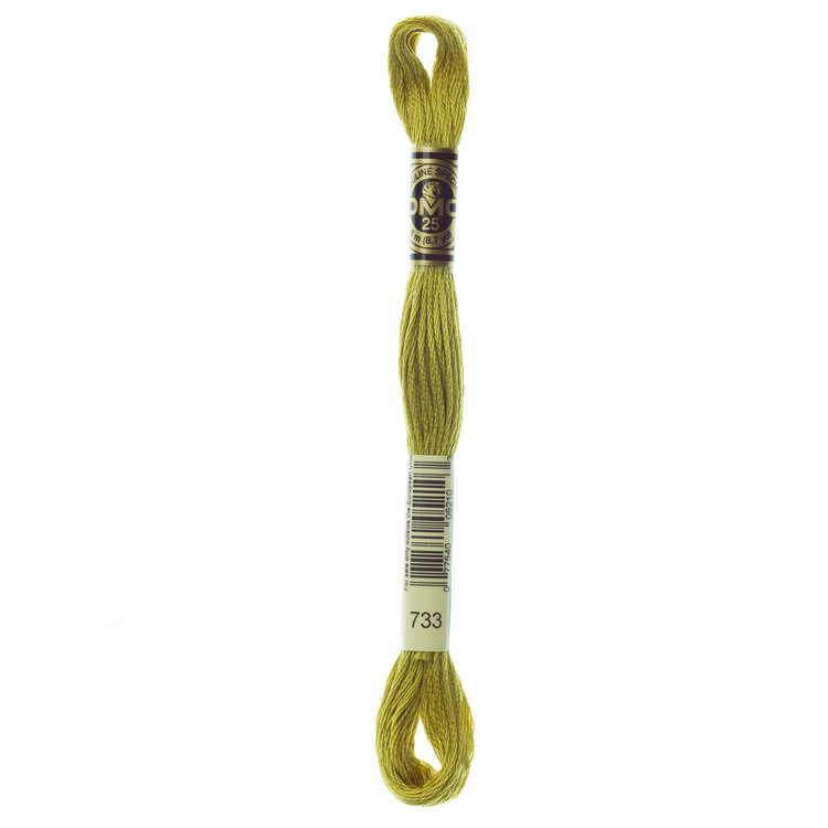 DMC Embroidery Floss 733 (Golden Green)