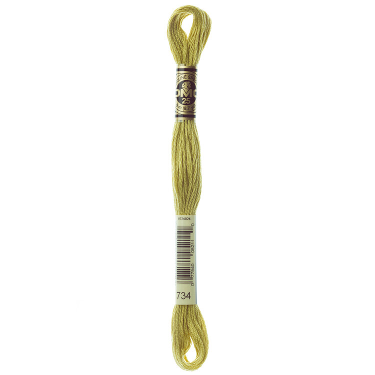 DMC Embroidery Floss 734 (Broken Olive)