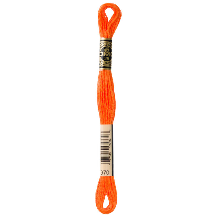 DMC Embroidery Floss 970 (Neon Orange)