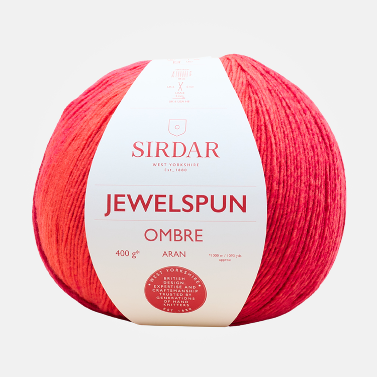Sirdar Jewelspun Ombre Aran | 102 (Crimson Sunset)