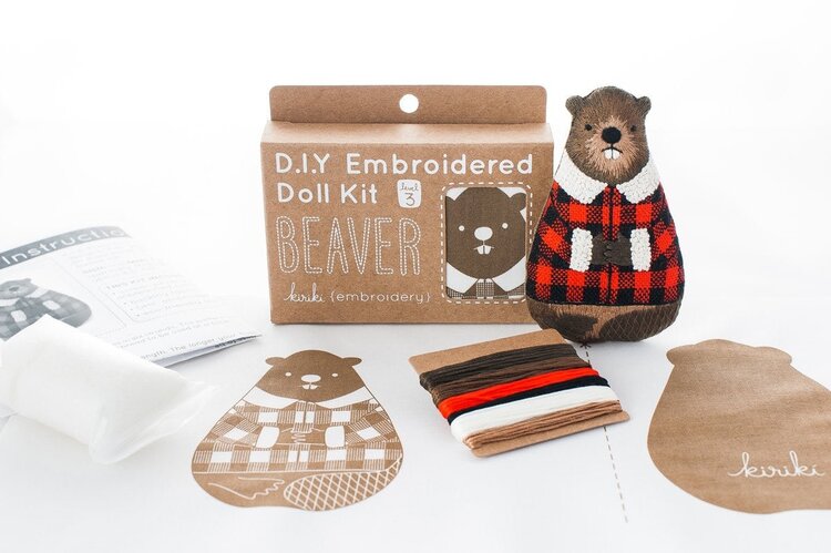 Kiriki Press Beaver Embroidery Kit