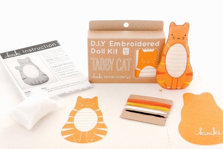 Kiriki Press Tabby Cat Embroidery Kit