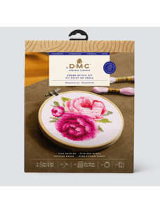 DMC Pink Peonies Cross Stitch Kit