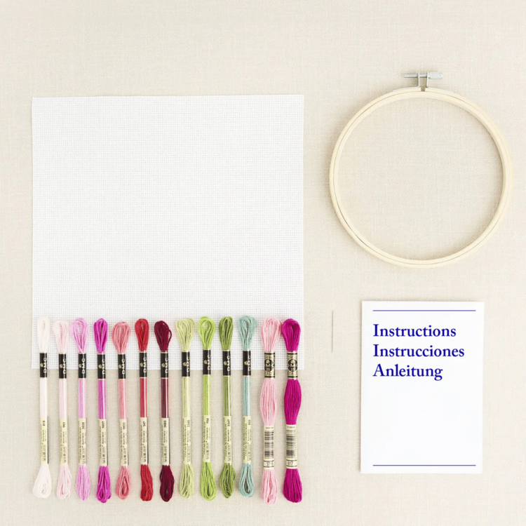 DMC Pink Peonies Cross Stitch Kit