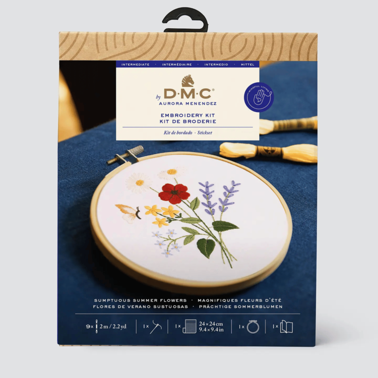 DMC Sumptuous Summer Flowers Embroidery Kit
