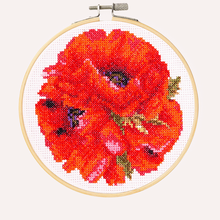 DMC Scarlet Poppies Cross Stitch Kit