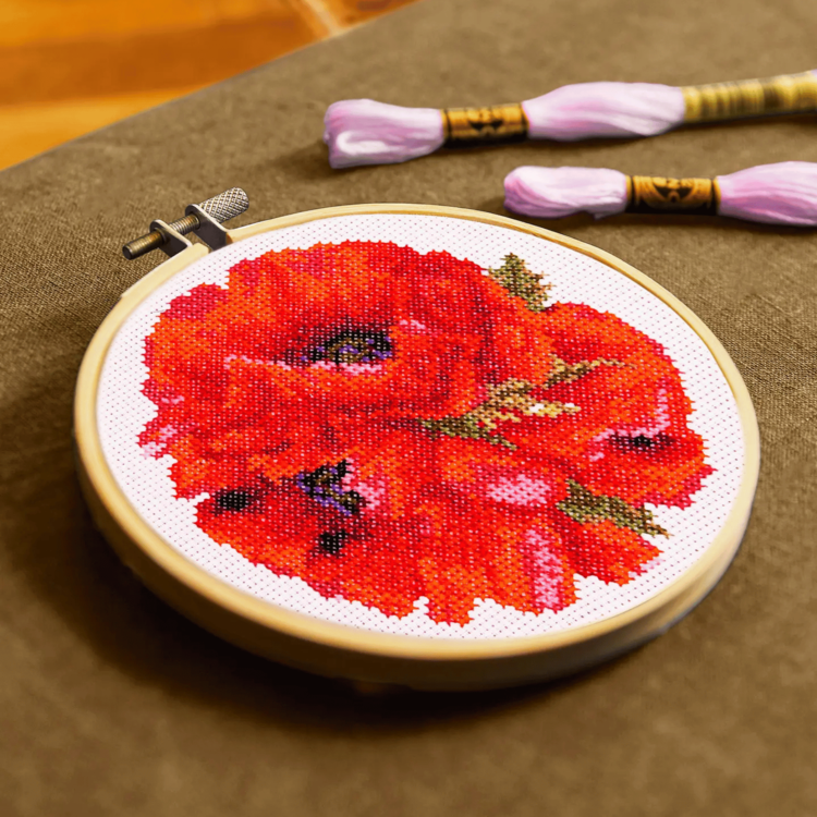 DMC Scarlet Poppies Cross Stitch Kit