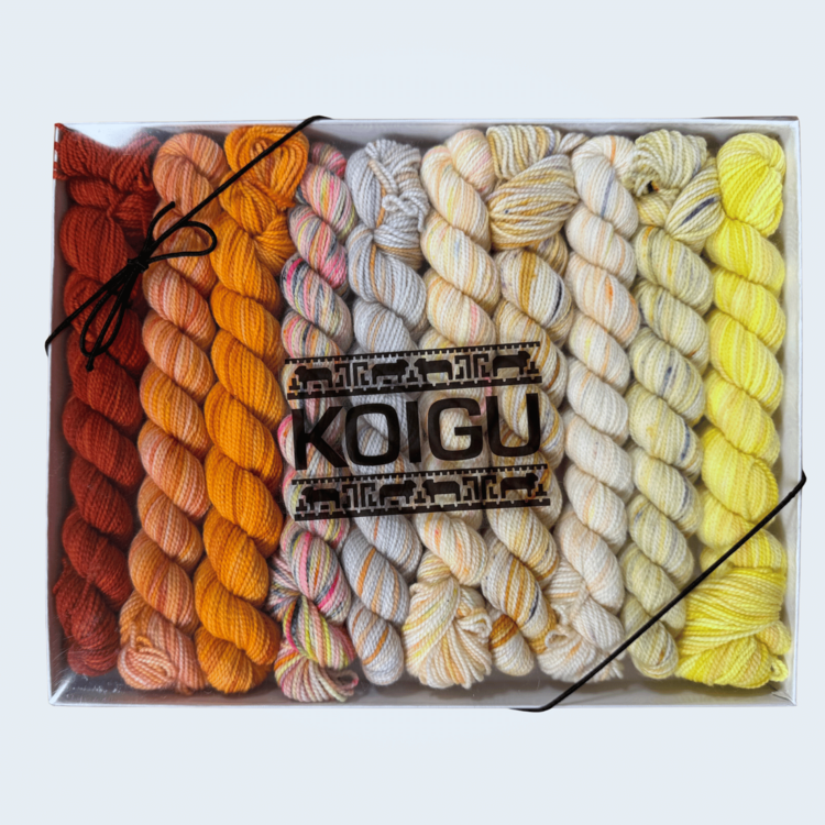 Koigu KPPPM Pencil Box Set | Sunflower Sky Venation