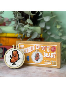 The Crafty Kit Company 'Just Wondering How You've Bean?!' Mini Matchbox Cross Stitch Kit