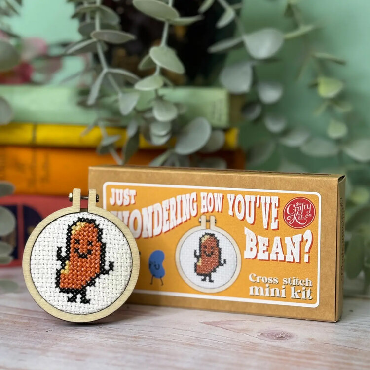 The Crafty Kit Company 'Just Wondering How You've Bean?!' Mini Matchbox Cross Stitch Kit