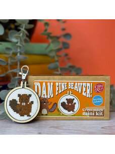 The Crafty Kit Company 'Dam Fine Beaver!' Mini Matchbox Cross Stitch Kit