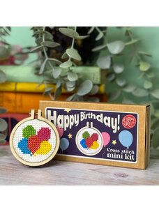 The Crafty Kit Company 'Happy Birthday!' Mini Matchbox Cross Stitch Kit