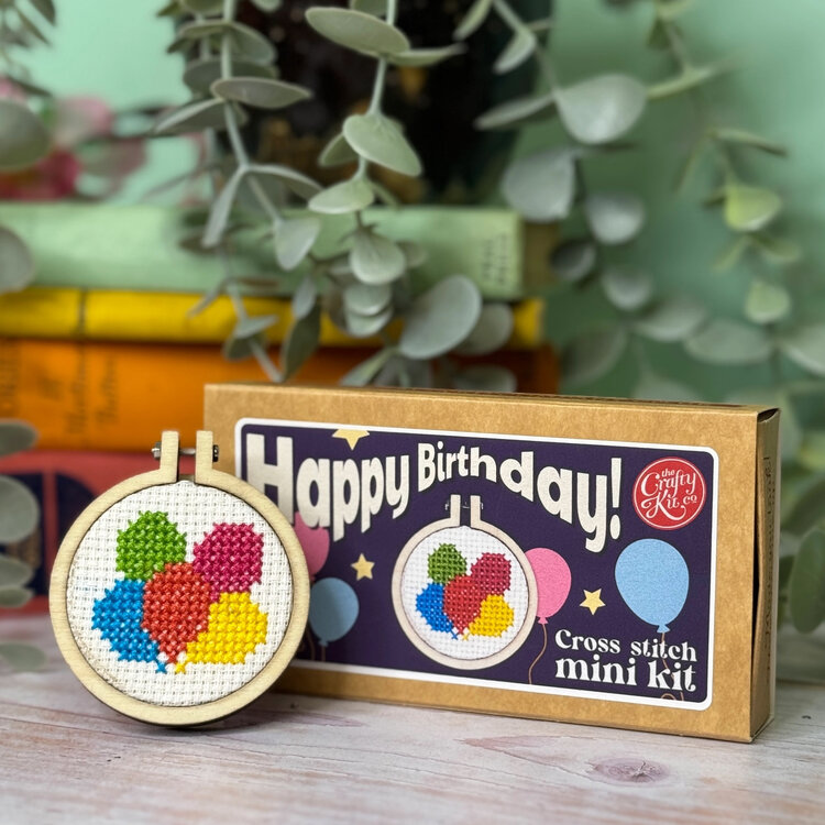 The Crafty Kit Company 'Happy Birthday!' Mini Matchbox Cross Stitch Kit